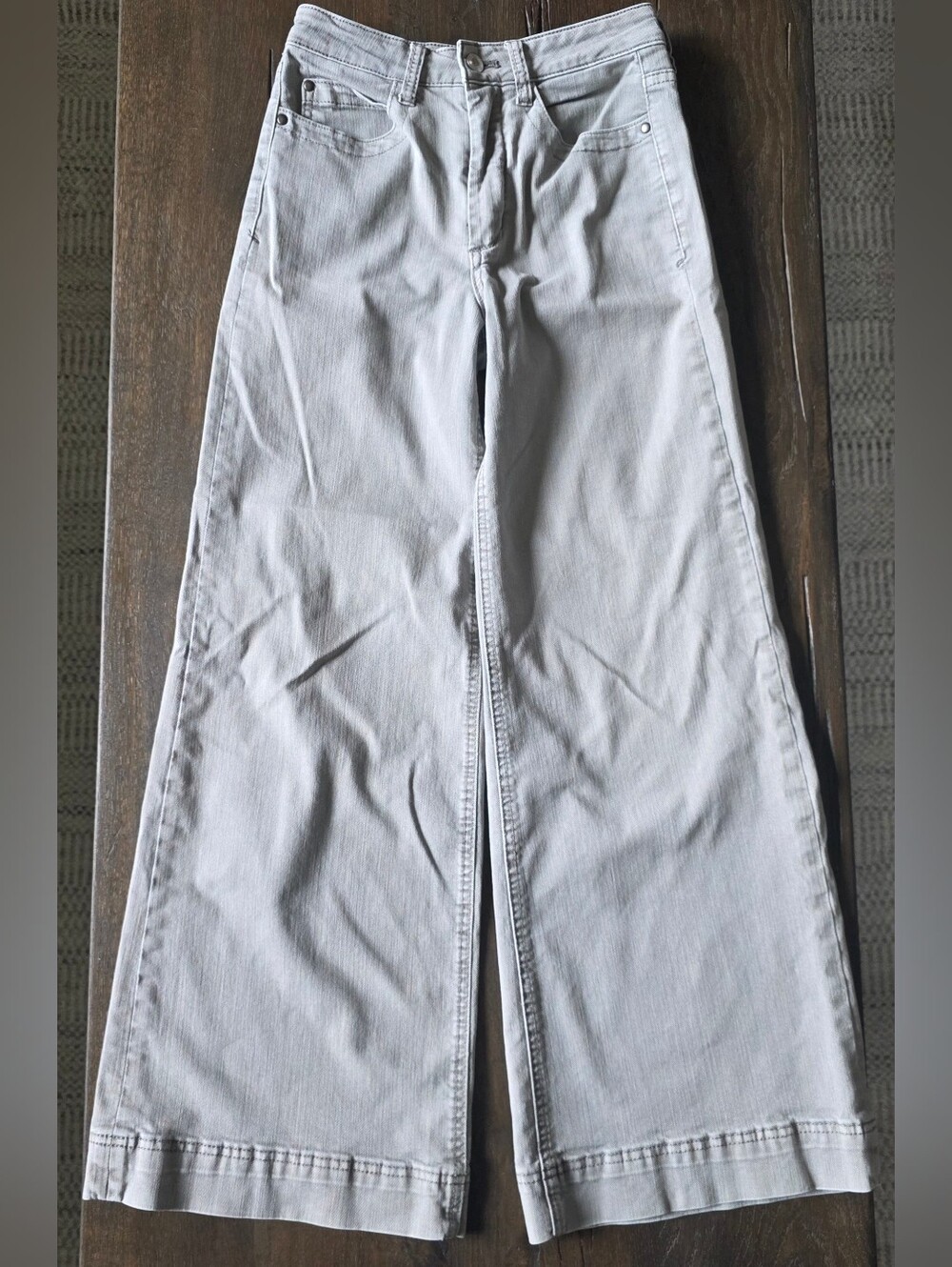 Anthropologie Maeve Wide Leg Gray Denim Wash Jeans Size 25